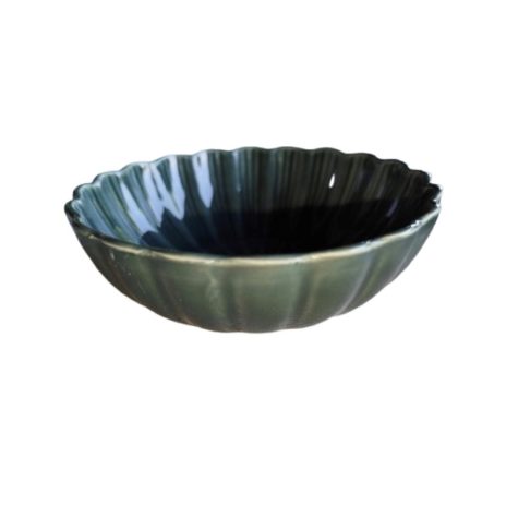 Bowl with reactive glass