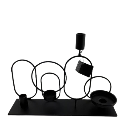Candleholder LOKETORP for 4 candl. Black