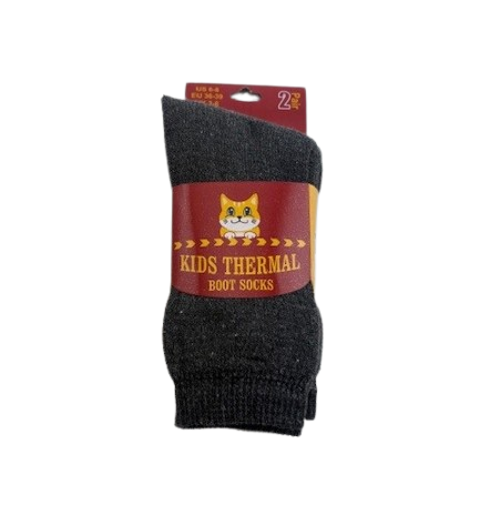 Kids Cotton Thermal Boot Socks 2Pck