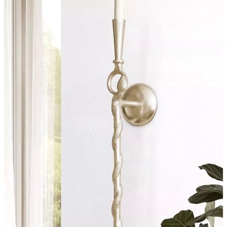 WALL CANDLEHOLDER W SNAKE LIGHT GOLD ZBH