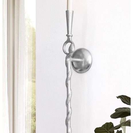WALL CANDLEHOLDER W SNAKE SILVER NP ZBH