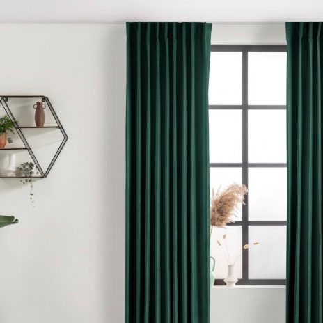 Fluwelen gordijn haken dark green 150x250