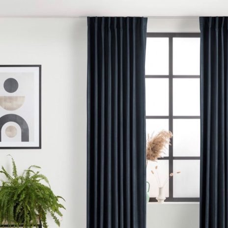 Fluwelen gordijn haken dark grey 150x250