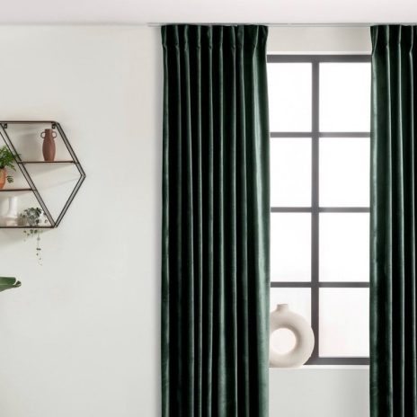 Fluwelen gordijn haken petrol 150x250