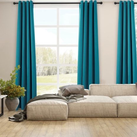 Gordijnen met ringen Teal 150 x 250
