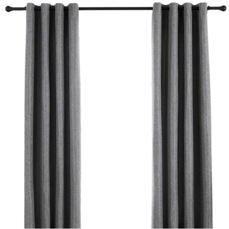 Luxe Geweven Gordijn met ringen Grey 150 x 260