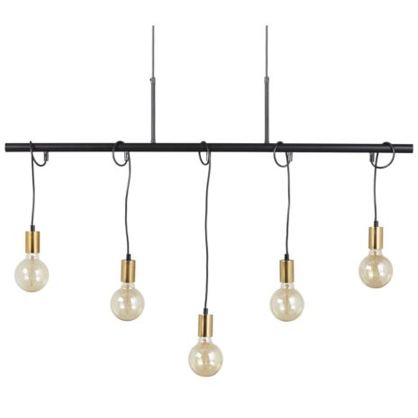 Hamar Binnenlamp stang + 5 koorden en gouden fittingen