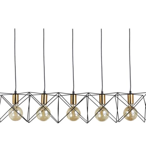 Kopervik Binnenlamp kruislingse kooi + 5 gouden fittingen